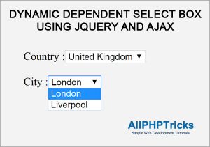 Dynamic Dependent Select Box Using JQuery And Ajax | All PHP Tricks